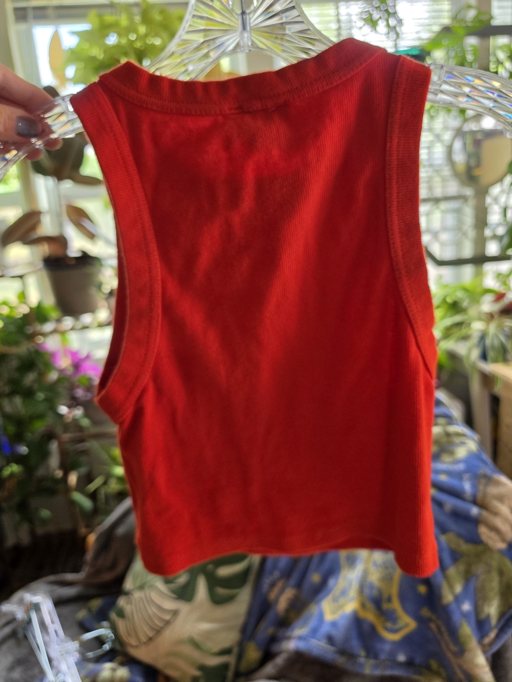 Princess Polly Red Ribbed Cropped Tank - Picture 3 of 4
